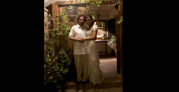 De novia. El vestido lo diseñó junto a su hermana Fabiana, pensando un look vintage