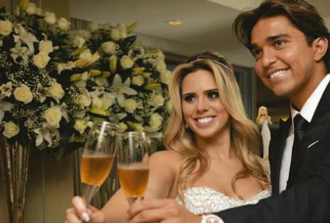 La pareja en el día de su boda