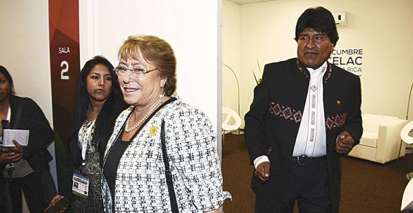 El 26 de enero, los presidentes Morales y Bachelet se encontraron en Costa Rica