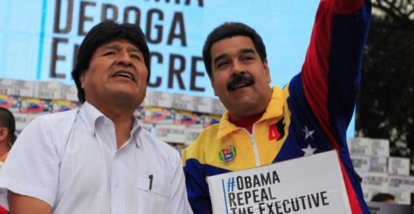El presidente Evo Morales estuvo el jueves en Caracas visitando a su par venezolano, Nicolás Maduro