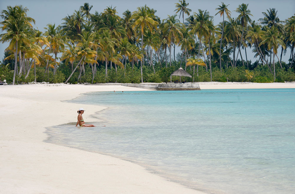 Una playa de arena