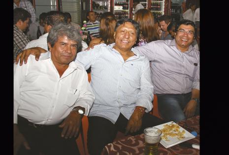 EN PRIMERA FILA. Víctor Hugo Condorcetti, Andrés Gallardo y Enrique Salazar
