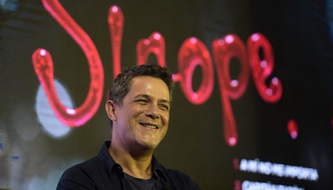 Alejandro Sanz, en la presentación de su nuevo disco, este lunes.