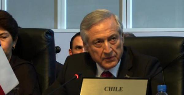 El canciller de Chile, Heraldo Muñoz, durante su intervención en la VII Cumbre de las Américas