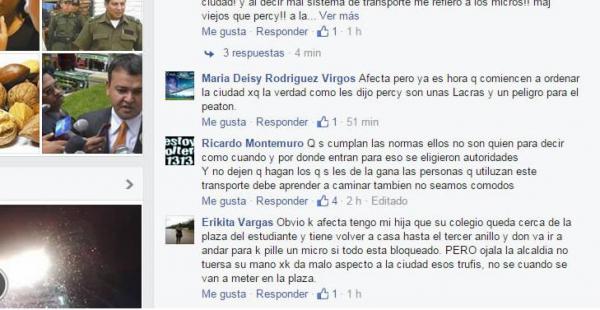 Las redes sociales, en este caso Facebook, son la vía por la que los vecinos manifiestan sus puntos de vista