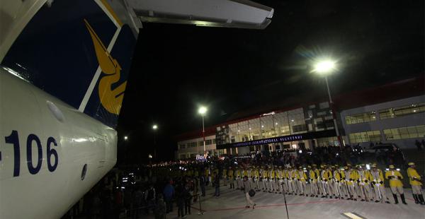 Anoche, el Gobierno nacional puso a prueba la posibilidad de aterrizar aeronaves en el nuevo aeropuerto