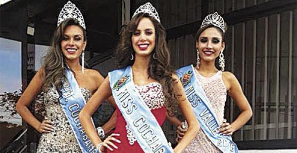 Marines Caballero, Alejandra Panozo y Esthefany Terrazas ostentando sus coronas