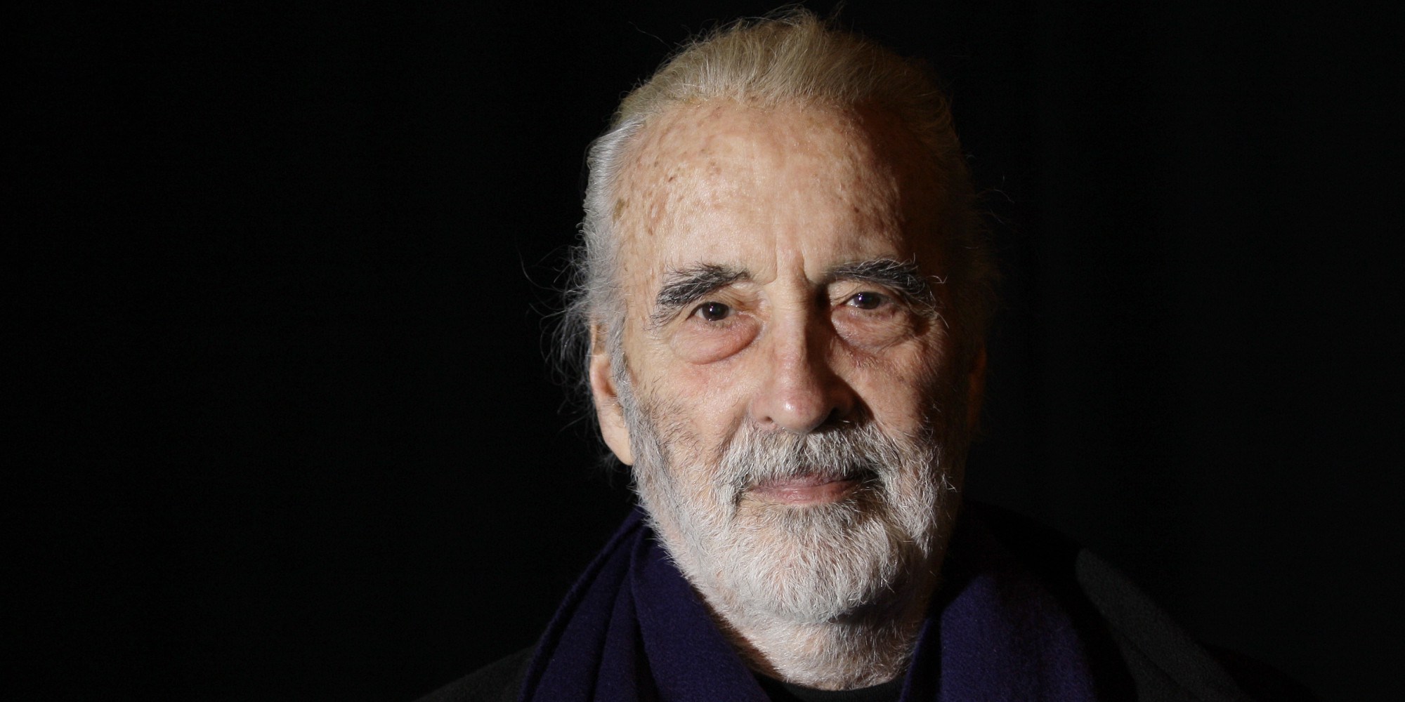 British actor Sir Christopher Lee is photographed before his interview with APTN, at the AP office in north London, Friday March 5, 2010 (AP Photo/Joel Ryan)