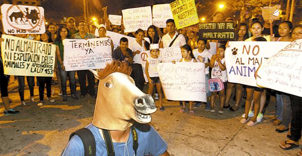 Un grupo de personas realizó anoche una marcha por el centro citadino contra el maltrato a los animales y para pedir a las autoridades la aprobación de una ley que promueva la defensa de los mismos. Esta movilización se generó después de que en los último