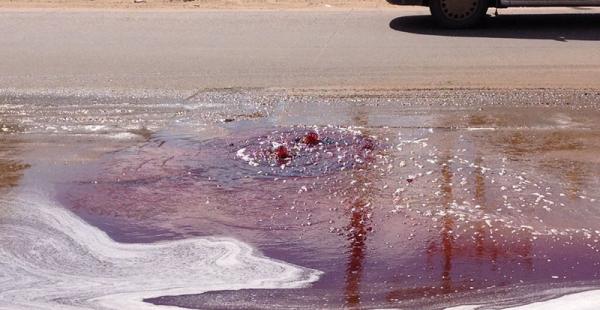 Desagüe botaba agua con sangre en la zona del Parque Industrial