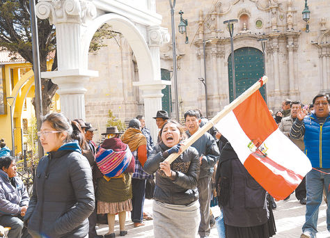 Potosí. Pobladores durante una movilización de protesta convocada por el Comité Cívico Potosinista.