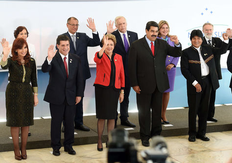 Los presidentes del Mercosur en la foto oficial. Foto: AFP