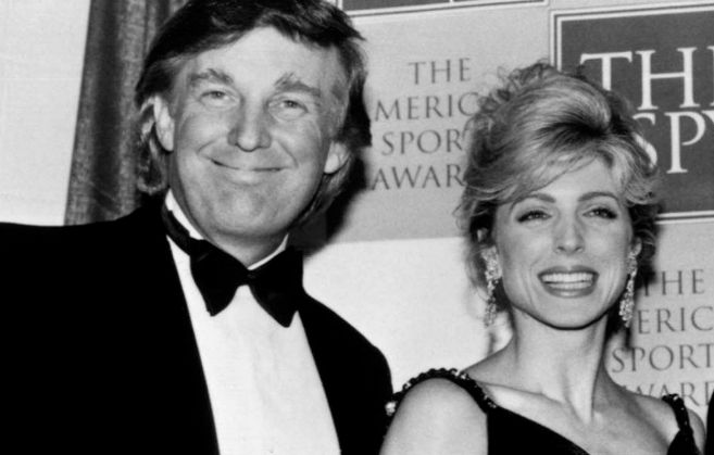 Trump, con su segunda mujer y antigua amante, Marla Maples.