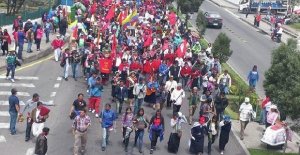 Marcha indígena en Ecuador