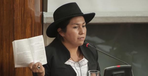 La ministra de Comunicación, Marianela Paco, fue interpelada este viernes ante el pleno de la Asamblea Legislativa Plurinacional