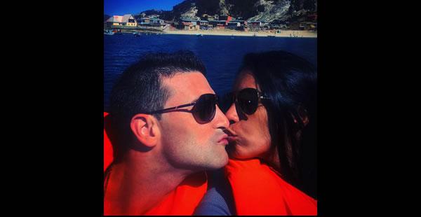 Fabiana Saavedra y su esposo Federico Britos en su romántica luna de miel