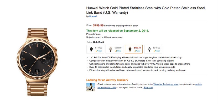 El Huawei Watch ya se puede reservar en Amazon y estos son sus precios Huawei Watch1 El Huawei Watch ya se puede reservar en Amazon y estos son sus precios