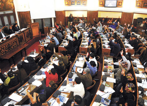 Legislación. Los diputados en el hemiciclo durante una sesión realizada a fines de mayo. 