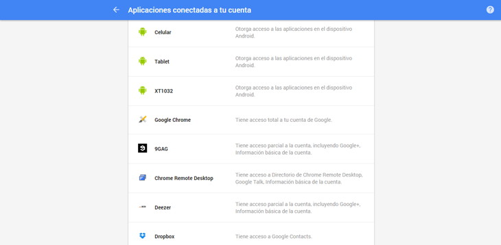 aplicaciones conectadas