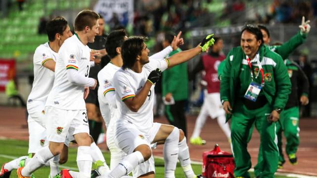 Jugadores de Bolivia en la Copa América. La Verde se clasificó a la segunda fase. Foto. DIEZ