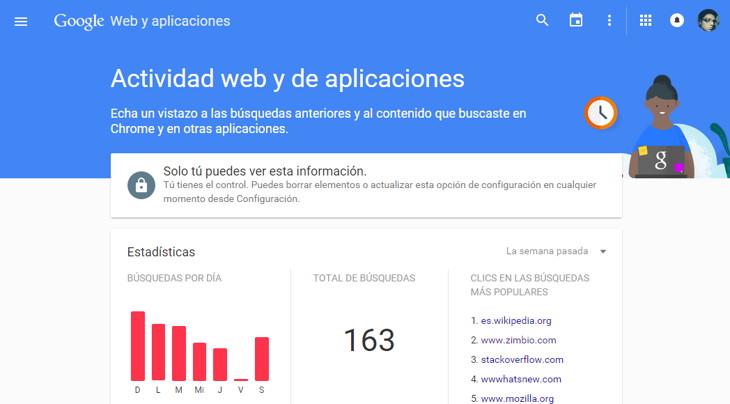 historial web google