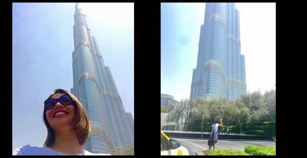 La modelo disfrutando de un lindo paseo por Burj Khalifa