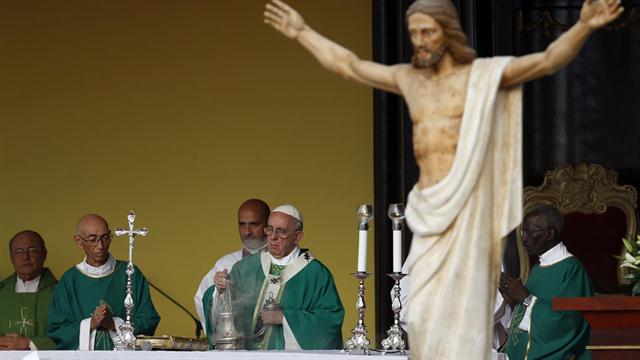 El papa Francisco, durante la histórica misa en Cuba