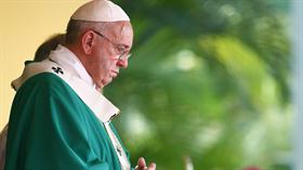 El papa Francisco, durante la misa en Cuba