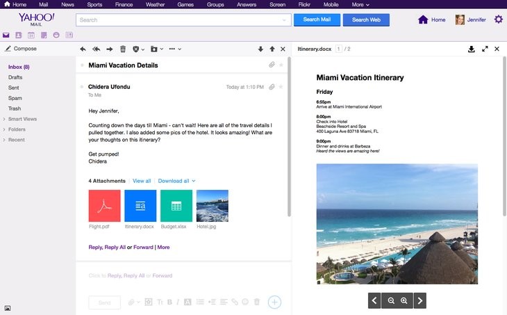 yahoo adjuntos correo