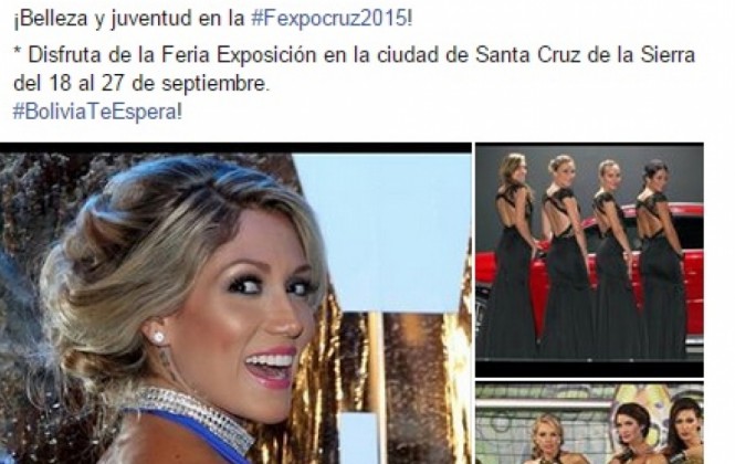 Critican al Viceministerio de Culturas por ofrecer como producto turístico a las azafatas de la Fexpocruz