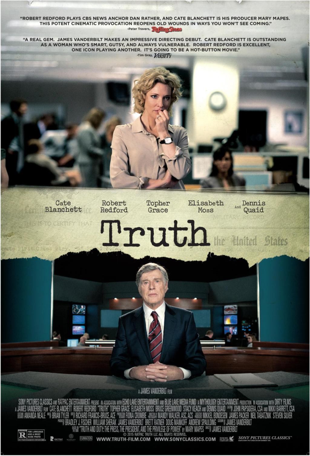 Poster de Truth con Cate Blanchett y Robert Redford