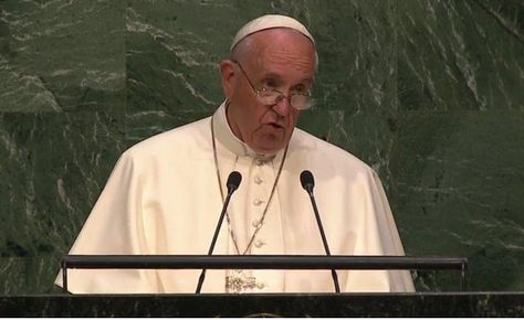 El papa Francisco en la 70° sesión extraordinaria de NN.UU. Foto: @canalN