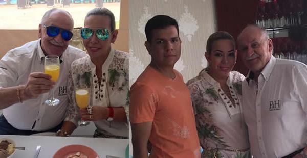 El brunch de esta mañana. El 'profe' acompañado de Aracely y de Daniel, hijo de ella