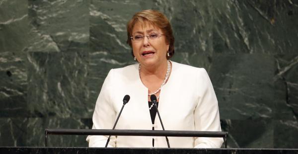 La presidenta chilena, Michelle Bachelet, participó en la Asamblea General de las Naciones Unidas y obvió el tema del mar