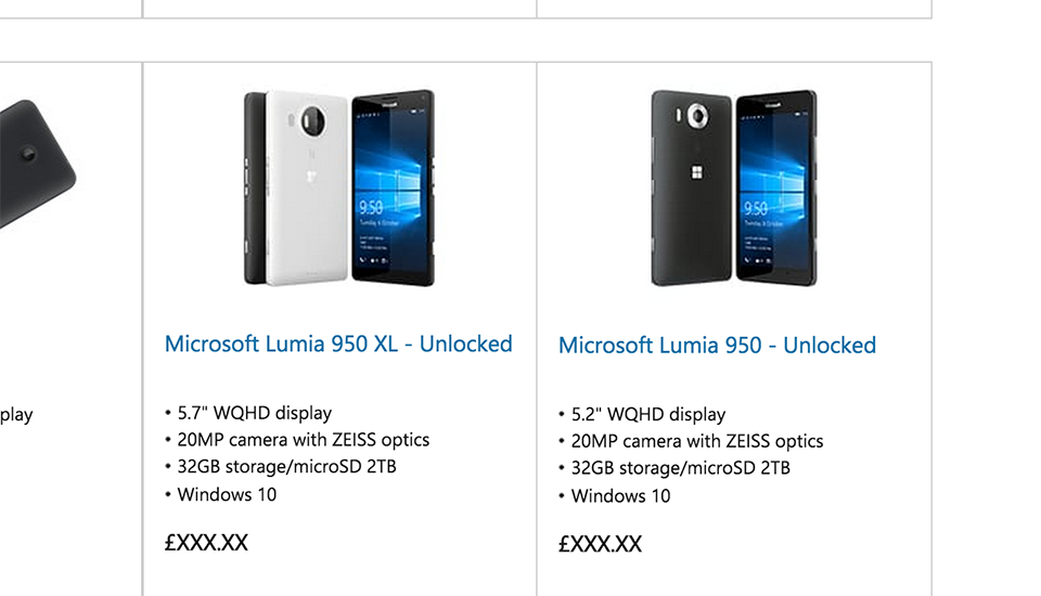 Microsoft muestra por error los nuevos Lumia 950 y 950 XL