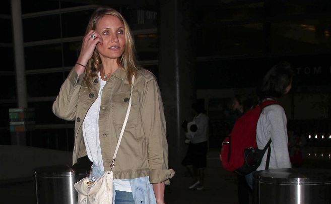 La actriz, a su llegada al aeropuerto de Los Ángeles desde Australia.