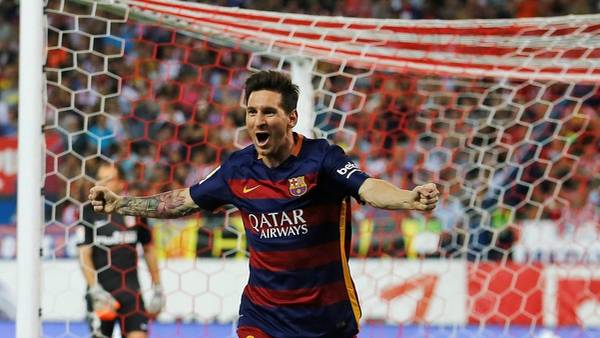 Lionel Messi festeja su gol ante Atlético de Madrid. (AP)
