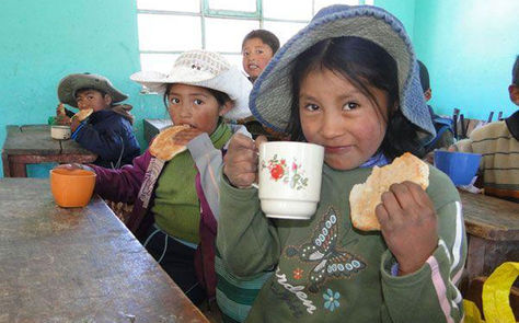 Niños de la localidad de Huarimarca
