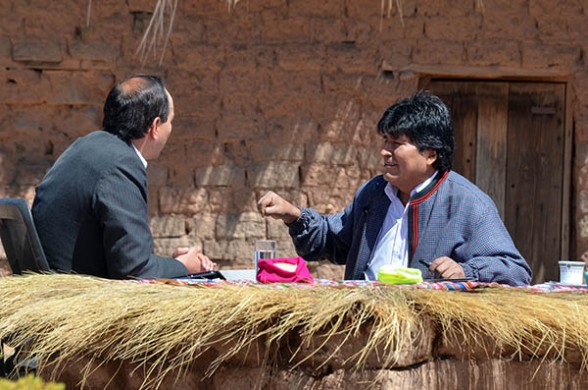 El presidente Evo Morales en entrevista desde Orinoca. -   Abi Agencia