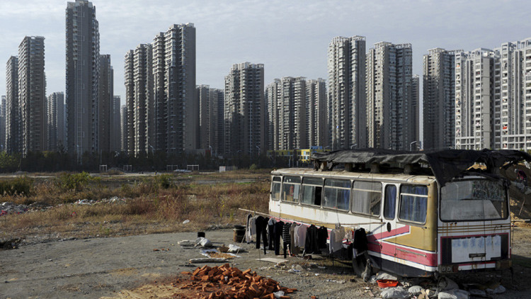 Un barrio donde viven los pobres en China