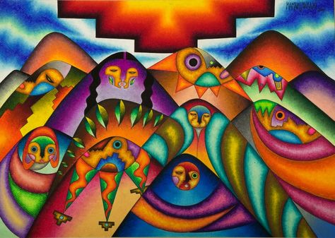 Una obra del artista boliviano Roberto Mamani Mamani