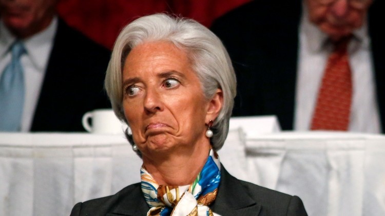 La directora del FMI, Christine Lagarde, asiste a una reunión del Club Económico de Nueva York, en EE.UU.