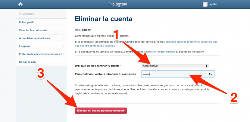 Eliminar instagram 830x407 Cómo eliminar una cuenta de Instagram
