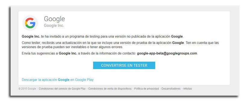 beta programa google Google ofrece el programa beta para probar las nuevas versiones de Búsqueda de Google