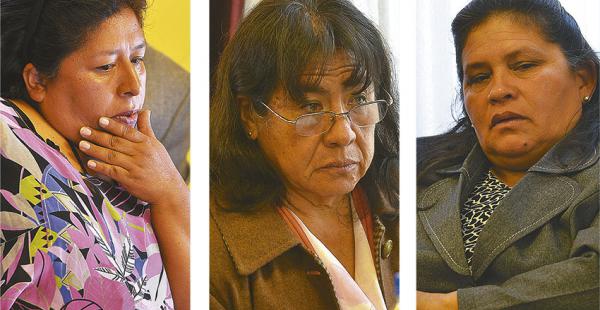 Norma Concepción Espinoza, Zenaida Navarro Ramos y María Elizabeth Quispe, exvocales chuquisaqueños