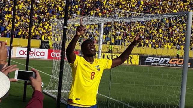 Caicedo, fue el autor del primer gol a favor de Ecuador. Foto: Internet