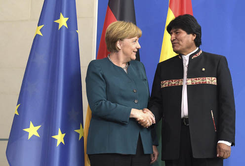 ENCUENTRO. El Presidente del Estado Boliviano y la Canciller de Alemania. - Agencia de noticias  EFE Agencia