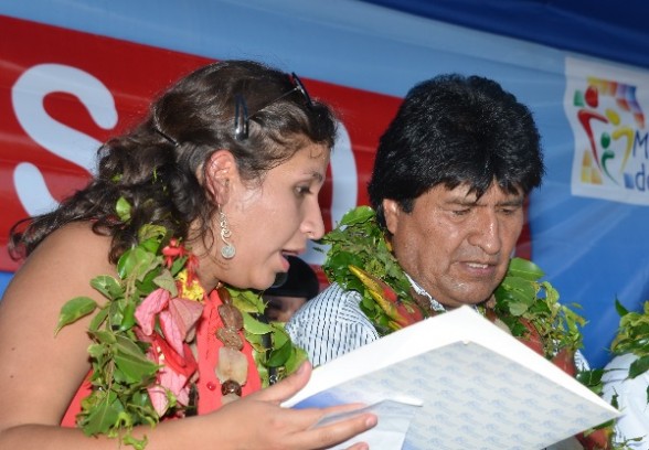 El presidente Evo Morales junto a la ministra de Salud Ariana Campero. | Foto archivo - Abi Agencia