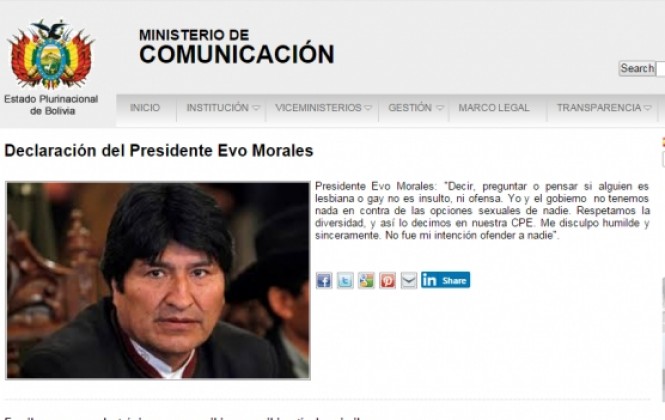 Evo Morales se disculpa por haberse referido a la sexualidad de su Ministra de Salud