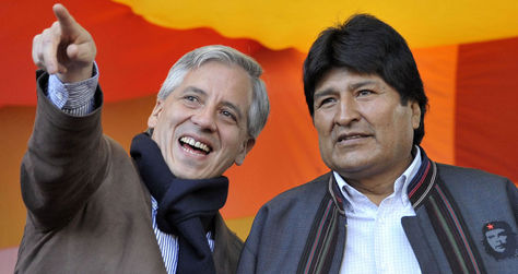 El vicepresidente Álvaro García Linera y el presidente Evo Morales